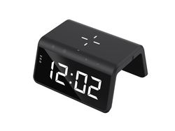 HAVIT W320 Reloj despertador con cargador inalámbrico Qi negro