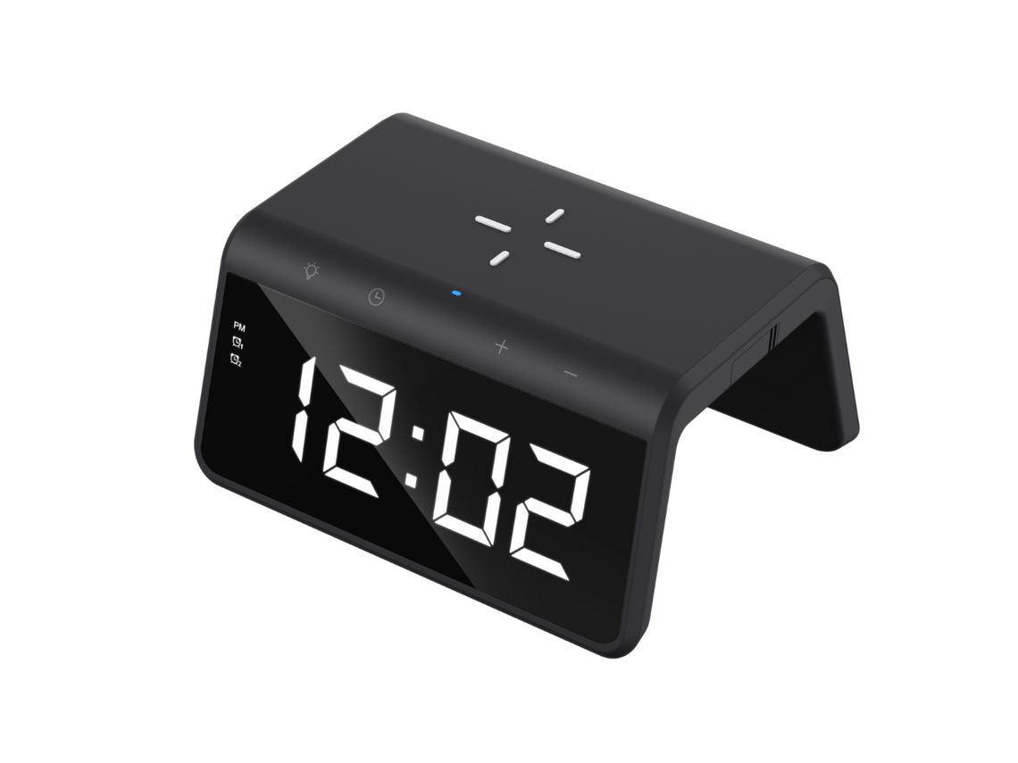 HAVIT W320 Reloj despertador con cargador inalámbrico Qi negro