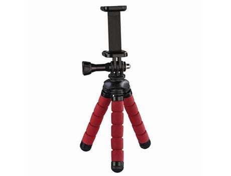 Trípode para Smartphone HAMA de Alumínio con 3 pés de 14 cm - Rojo