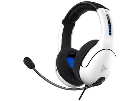 Auriculares PDP Lvl50 Ps4, color blanco, diseño ligero y cómodo micrófono con reducción de ruido y diadema