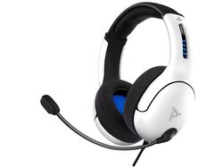 Auriculares PDP Lvl50 Ps4, color blanco, diseño ligero y cómodo micrófono con reducción de ruido y diadema