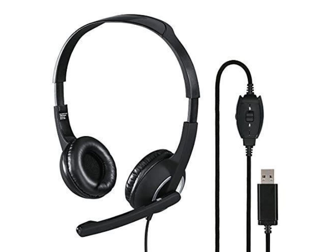 Auriculares De Escritorio Para Pc ''Hs-Usb250'' Estéreo Negro HAMA 001399