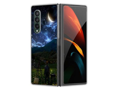 Funda para Samsung Galaxy Z Fold 4 5G Piel Sintética Azul