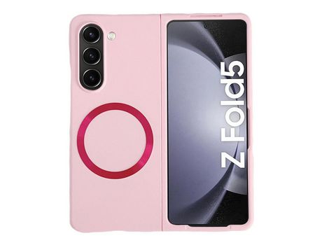 Funda para Samsung Galaxy Z Fold 5 5G Piel Sintética Rosa