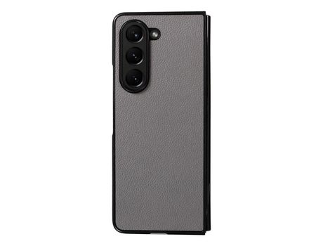 Funda para Samsung Galaxy Z Fold 5 5G Piel Sintética Gris