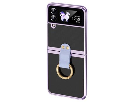 Funda para Samsung Galaxy Z Flip 4 5G Piel Sintética Morado