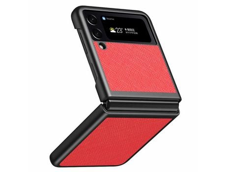 Funda para Samsung Galaxy Z Flip 4 5G Piel Sintética Rojo
