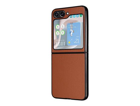 Funda para Samsung Galaxy Z Flip 5 5G Piel Sintética Marrón