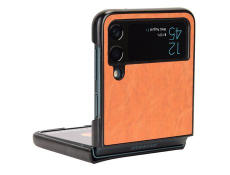 Funda para Samsung Galaxy Z Flip 4 5G Piel Sintética Marrón