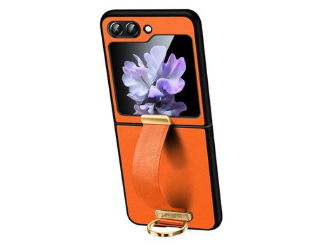 Funda para Samsung Galaxy Z Flip 5 5G SULADA Piel Sintética Naranja