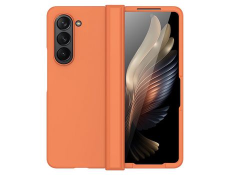 Funda para Samsung Galaxy Z Fold 5 5G Piel Sintética Naranja