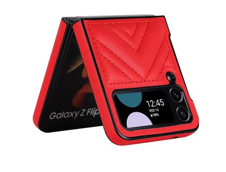 Funda para Samsung Galaxy Z Flip 4 5G Piel Sintética Rojo