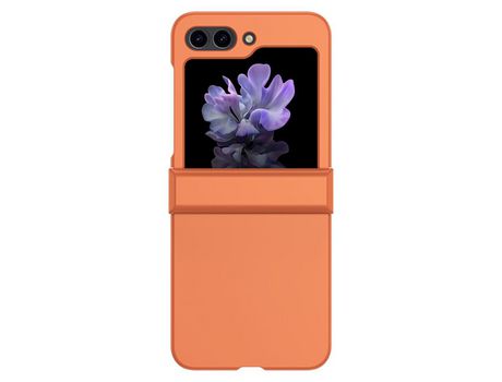 Funda para Samsung Galaxy Z Flip 5 5G Piel Sintética Naranja