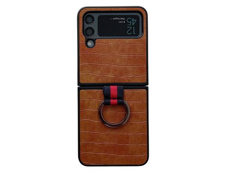 Funda para Samsung Galaxy Z Flip 4 5G Piel Sintética Marrón