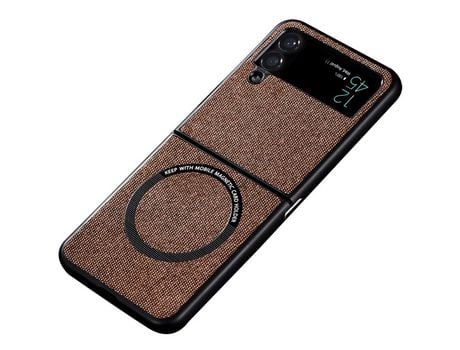Funda para Samsung Galaxy Z Flip 4 5G Piel Sintética Marrón