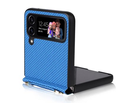 Funda para Samsung Galaxy Z Flip 4 5G Piel Sintética Azul