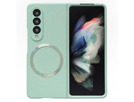 Funda para Samsung Galaxy Z Fold 3 5G Piel Sintética Verde
