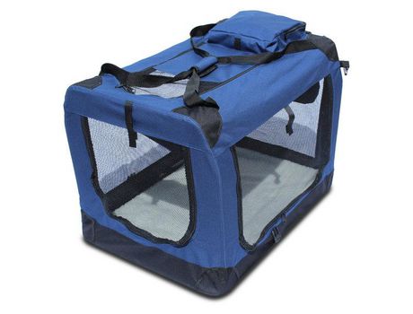 Transportin para perros plegable YATEK de entradas laterales y superiores con alta visibilidad, confort y seguridad tamaño XL (81,3 x 58,4 x 58,4cm)