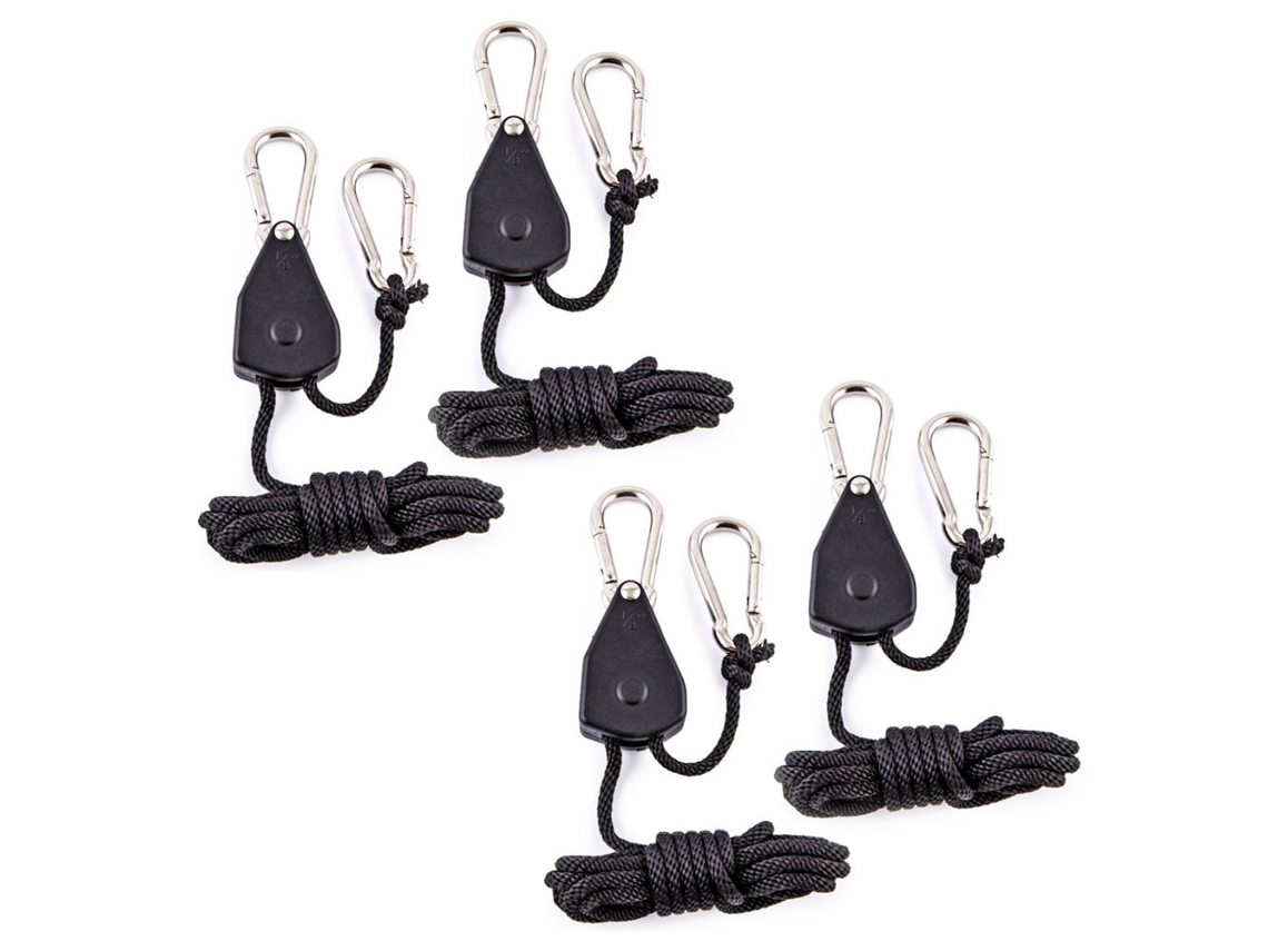 Accesorio De Cuerda Ajustable Con Polea Para Camping, 2 M, 1/8", Carga Máxima 68-75 Kg, 4 Unidades, Para Tiendas De Campaña, Tendedero, Collar De Mascota.