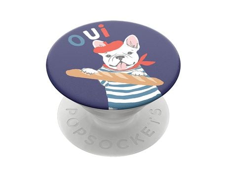 Plugues Sujeción Teléfono Vídeo Diseño Chien POPSOCKETS Blanco