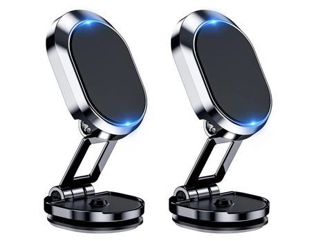 Conjunto de Soportes Teléfono Coche Paquete Soportes Magnéticos Plegables Aleación BISBISOUS Negro (2un)