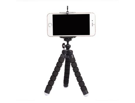 Palo de Selfie Trípode Ajustable Portátil Flexible Universal Pulpo Pierna Sin Bluetooth Negro