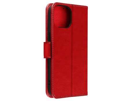 Funda Folio para iPhone 15 Plus AVIZAR Piel Rojo