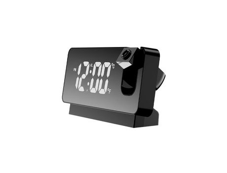 Reloj despertador de proyección multifuncional Reloj despertador recargable negro
