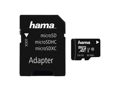 HAMA Tarjeta Memoria Flash Adaptador Microsdxc a Sd Incluido 256 Gb Uhs Clase 1 Clase 10 Microsdxc Uhs-I