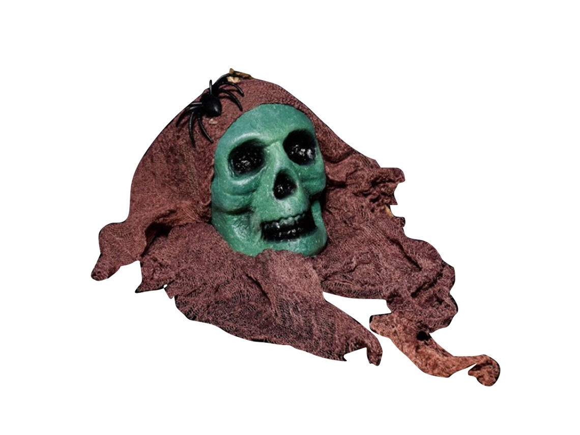 KOFIHETY Decoración Colgante de Calavera con Espuma Sangrienta para Casa Encantada - Halloween (verde)