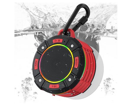 Altavoz portátil Altavoz Altavoces Ducha Portátiles Impermeables Luces Led Estéreo Mah Inalámbricos BISBISOUS Bluetooth Negro
