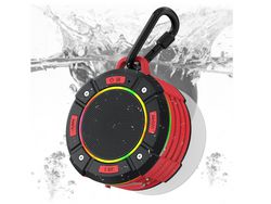 Altavoz portátil Altavoz Altavoces Ducha Portátiles Impermeables Luces Led Estéreo Mah Inalámbricos CHRONUS Bluetooth Negro
