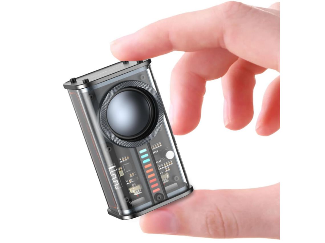 Altavoz portátil Luces Altavoz Inalámbrico Tws Oficina Hogar Ducha Habitación CHRONUS Bluetooth Negro