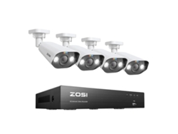 Sistema de cámaras de seguridad Zosi PoE, resolución Ultra HD de 8 MP, visión nocturna avanzada, NVR de 8 MP, 4 cámaras de 8 MP, sin OEM