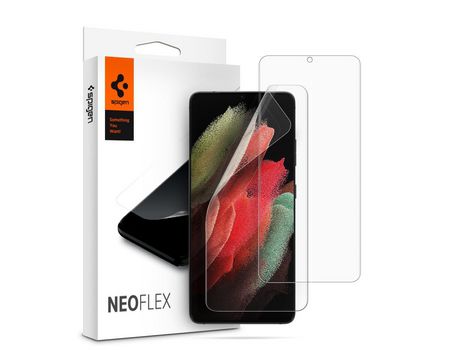 Protector de Pantalla para Samsung Galaxy S21 Ultra SPIGEN Piel Sintética Transparente