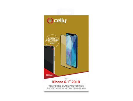 Protector de Pantalla para iPhone XR CELLY Vidrio Templado Negro