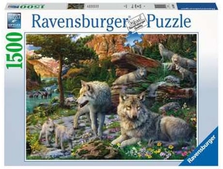 Puzzle RAVENSBURGER Wolves in Spring rompecabezas 1500 pieza(s) Animales