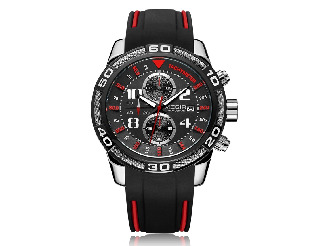 Reloj De Pulsera De Cuarzo Simple Multifuncional Y Moderno Para Hombres (dial Negro Color Natural)