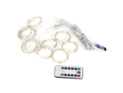 Rebe-cortina De Luces Led 3x3m 300 Chips Usb Con Control Remoto Para Decoración De Hogar Fiesta Blanco Puro