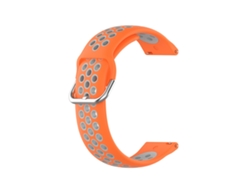 Bracelete Para Samsung Galaxy Watch 4 (44mm) - Silicone Duas Cores - Cinza Laranja