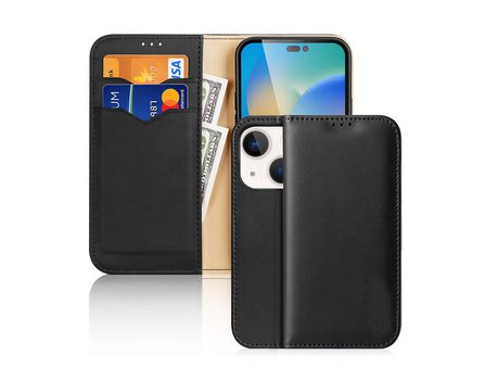Funda Folio para iPhone 14/13 ELKUAIE Negro