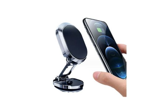 Soporte Teléfono Automóvil Súper Adhesivo Calor Rotación Plegable BISBISOUS Negro