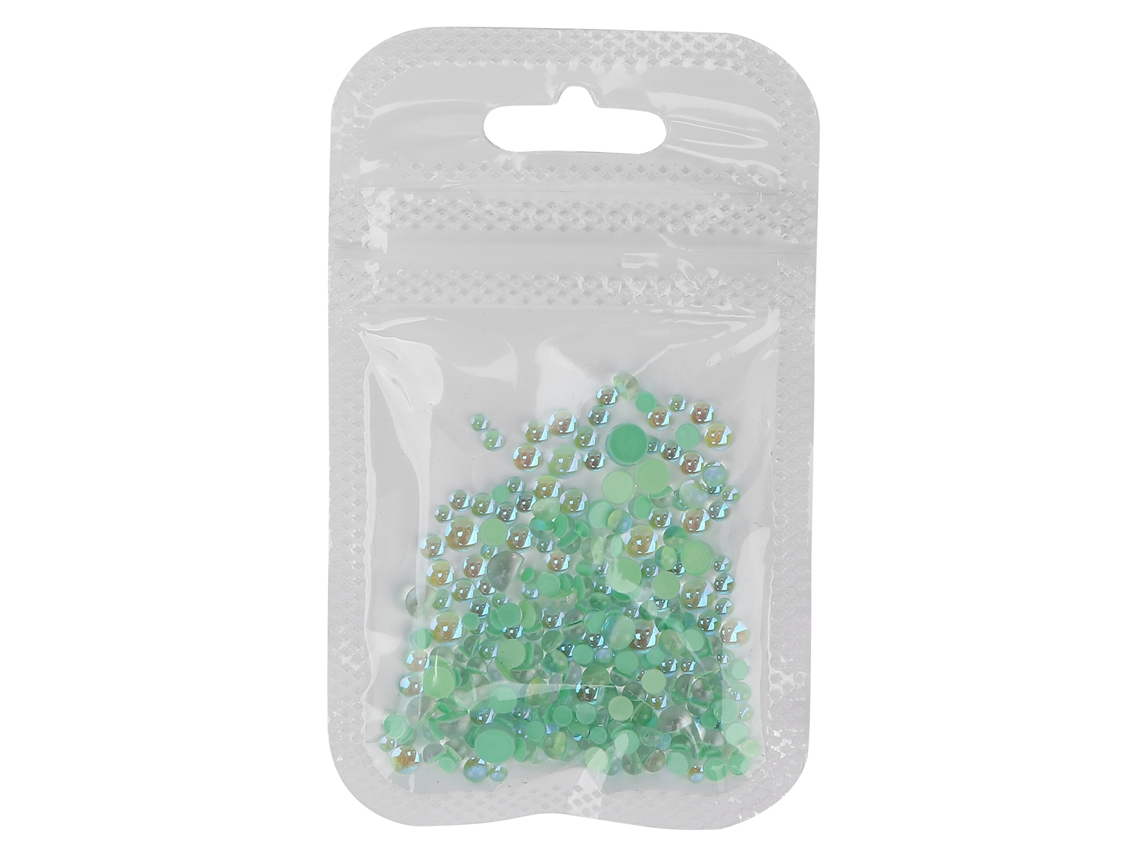 300 Piezas Perlas De Media Lenteja Plana Diy Para Decoración De Uñas Tamaños Mixtos 04