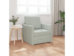 Sofá De Suelo Convertible De Terciopelo 74x77x81 Cm Gris Claro Wsd723336