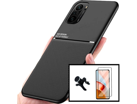 Kit Carcasa, Protector Cristal 5D Y Soporte Xiaomi Poco F3 Phonecare Magnetic Lux Y Soporte Coche Reforzado
