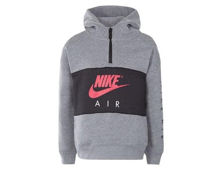 Camiseta de Niños NIKE Capucha Geh Gris Vellón Negro