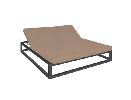Tumbona Luana Doble Moka 180 x 200 x 43 cm Grafito BIGBUY GARDEN