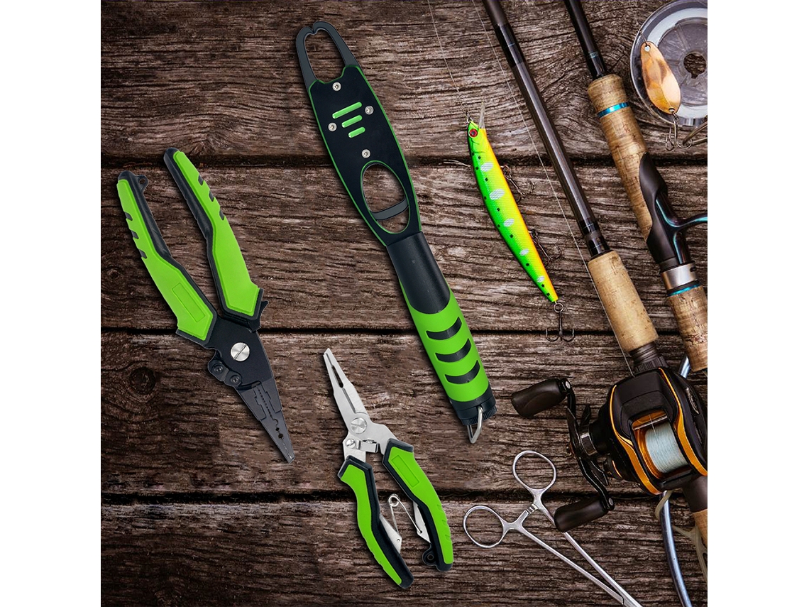 Alicates De Pesca De Acero Inoxidable Con Tijeras Y Gancho Retráctil Para Quitar Anzuelos Y Cortar El Sedal.