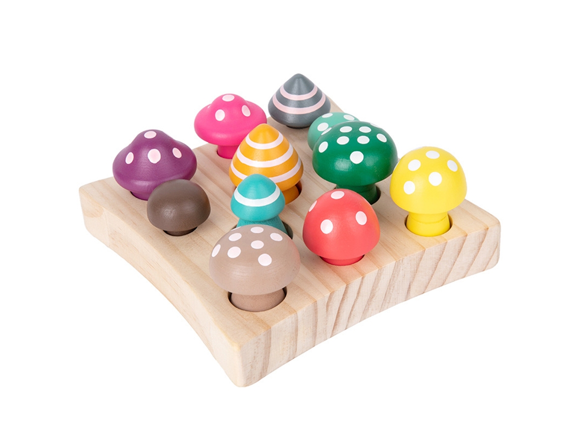 Ats-juguetes De Madera Para Bebés Niños Juego De Coger Y Contar Hongos Juego De Clasificación De Formas Para Educación Preescolar Regalo Educatsivo