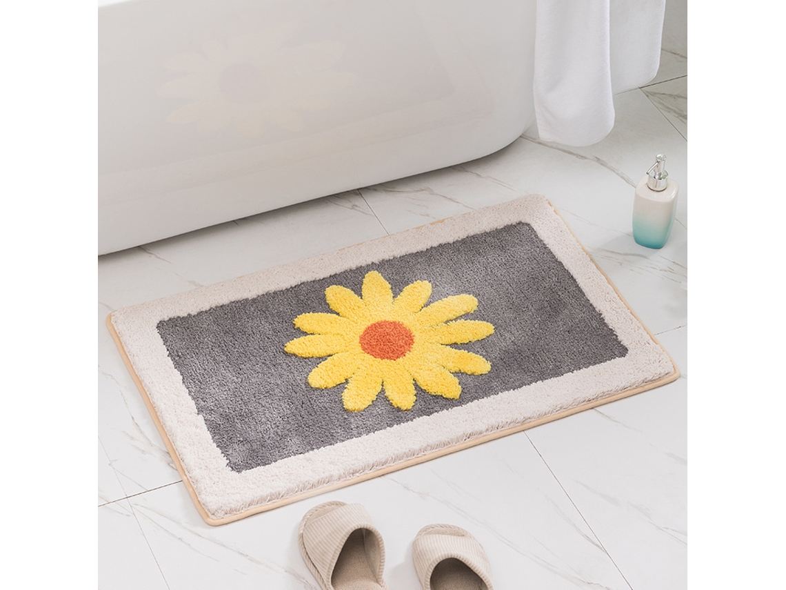 Alfombra de Baño LUUCOZK Antideslizantes Absorbentes Decoración Baño Secado Poliéster Gris (50x80cm)